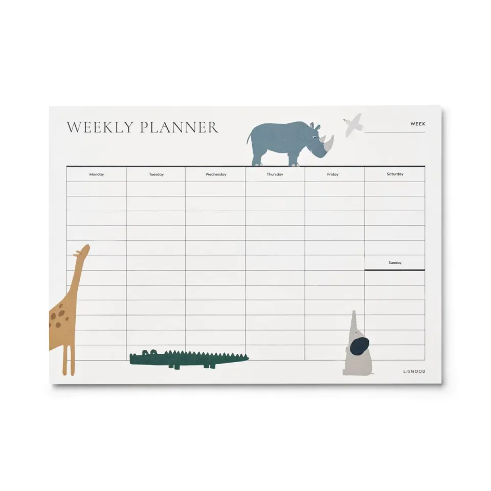 Liewood Kirby calendario settimanale blocco A4 carta