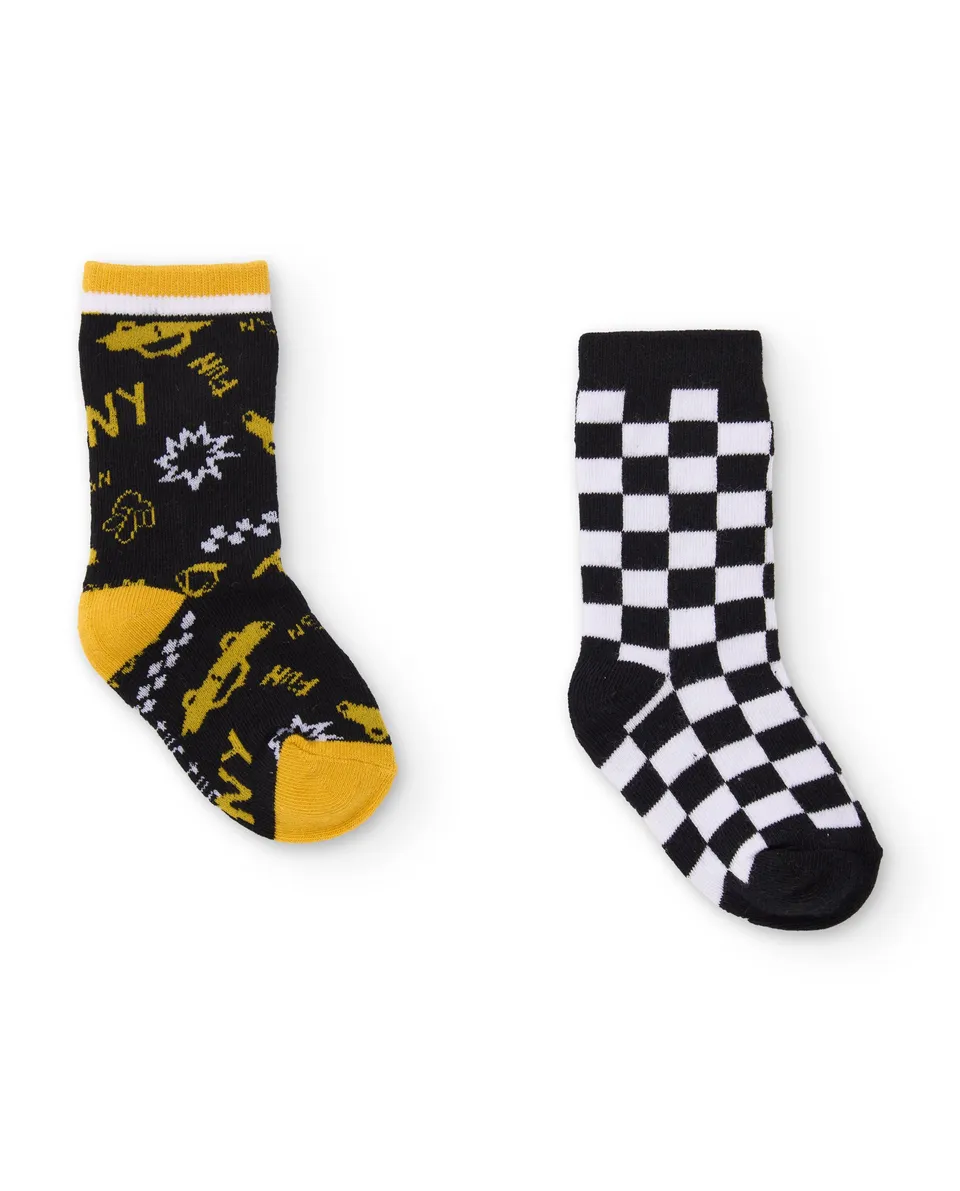 Tuc Tuc NY Fun calzini bambino nero set 2 paia geometrici