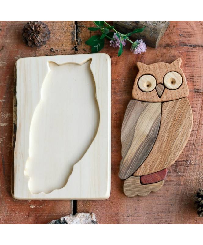Cocoletes Wood Art puzzle legno Gufo 8 pezzi