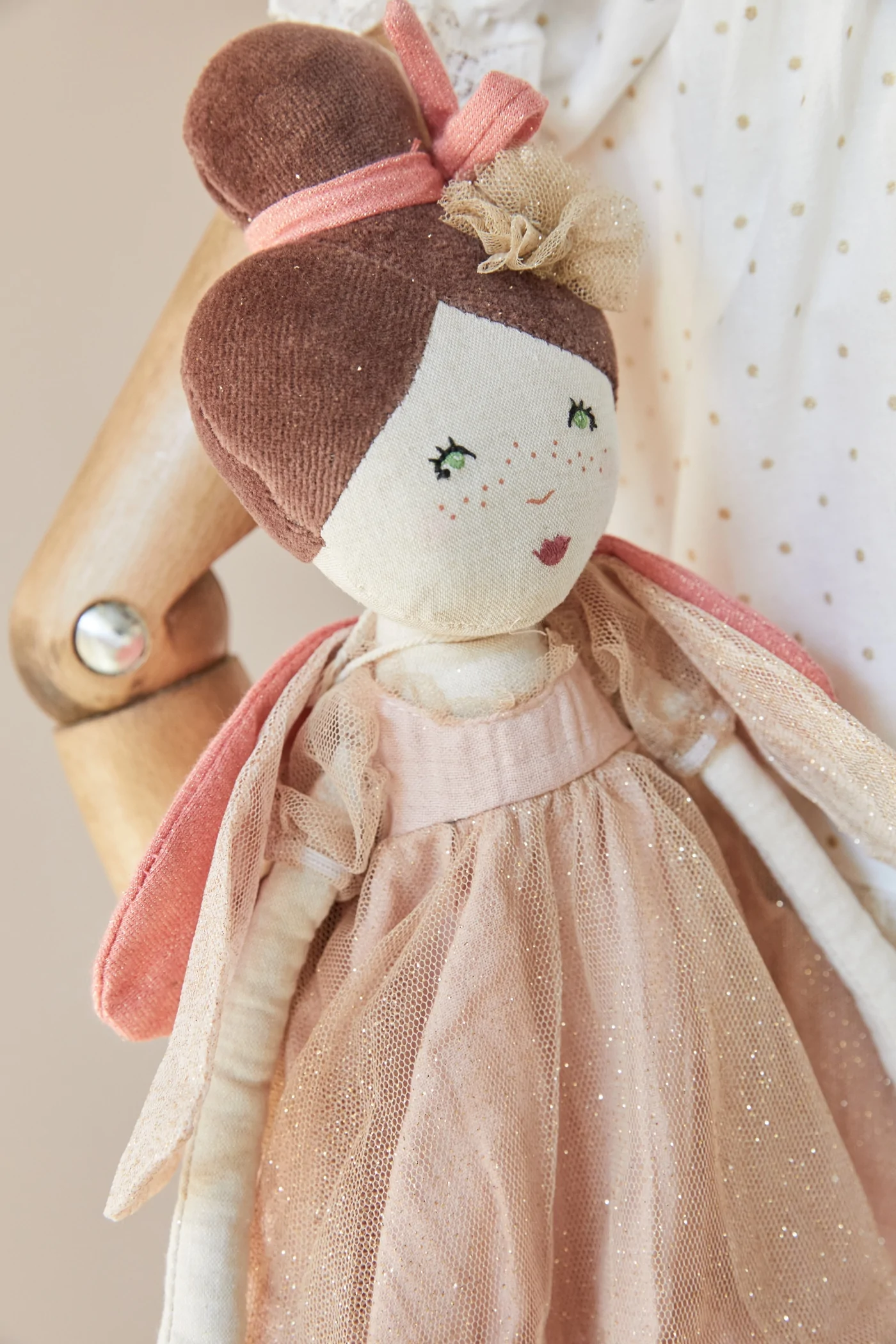 Moulin Roty Il était une fois bambola fata rosa 45 cm stoffa