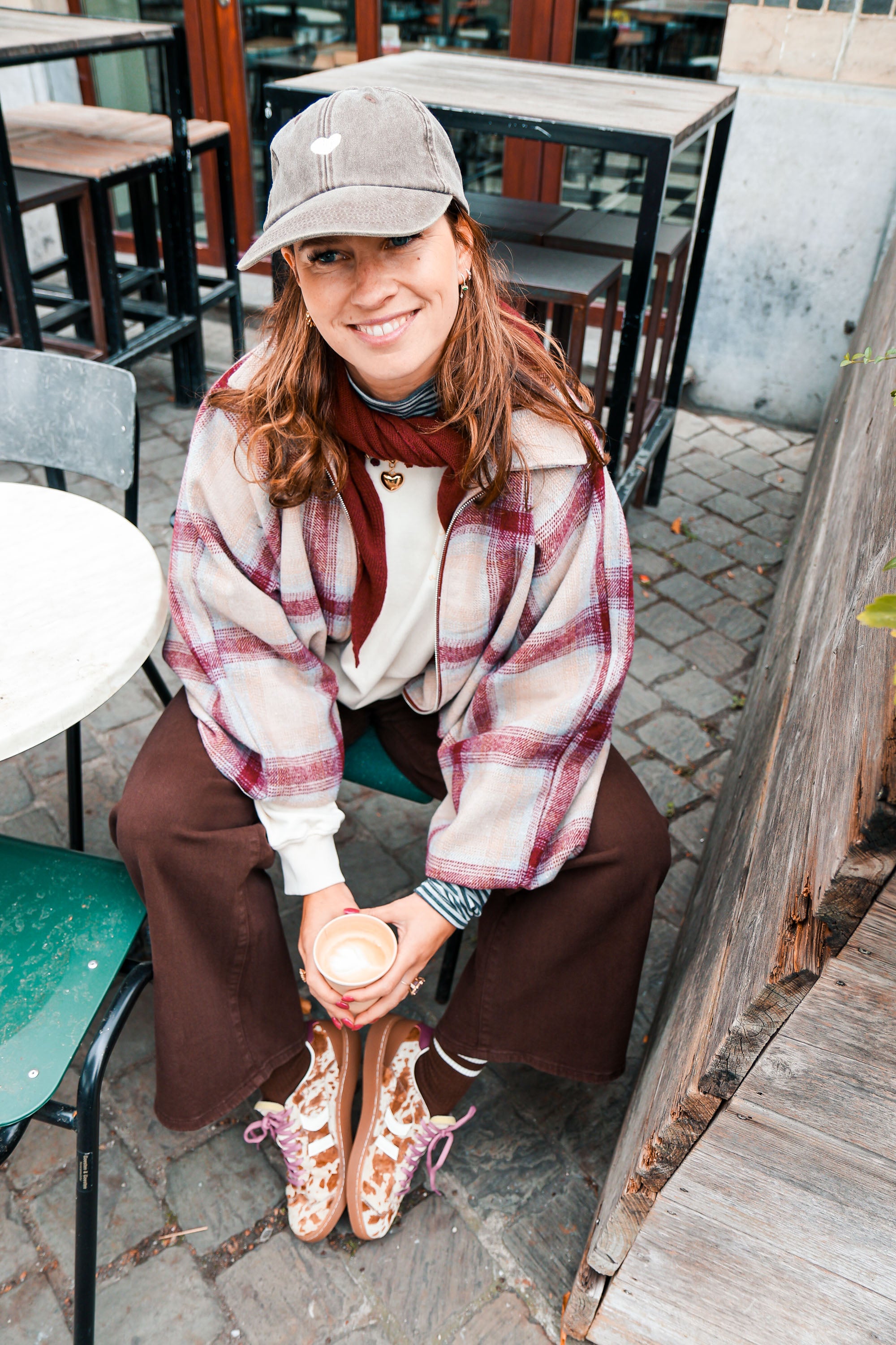Ella and Rapha Heart cappellino marrone taglia unica denim