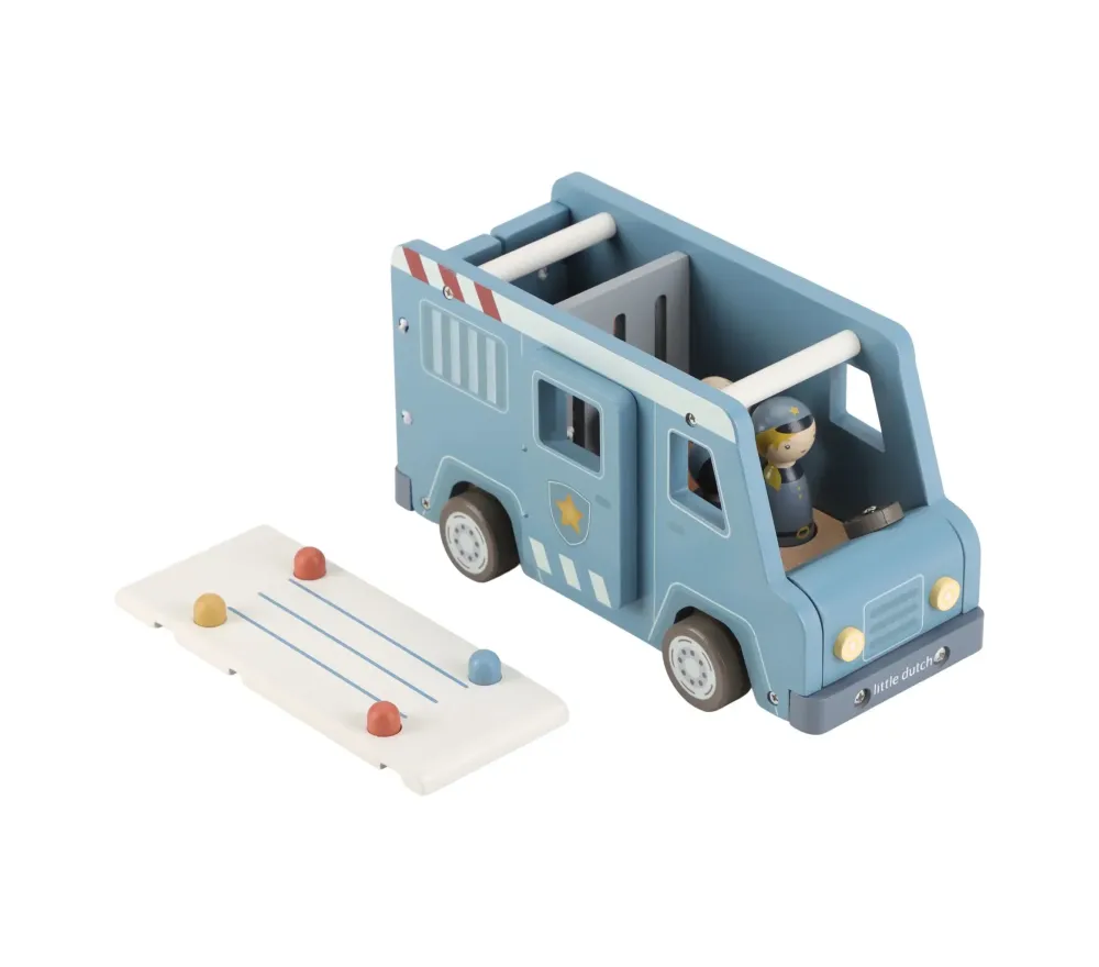 Little Dutch Camionetta polizia macchinina legno con personaggi