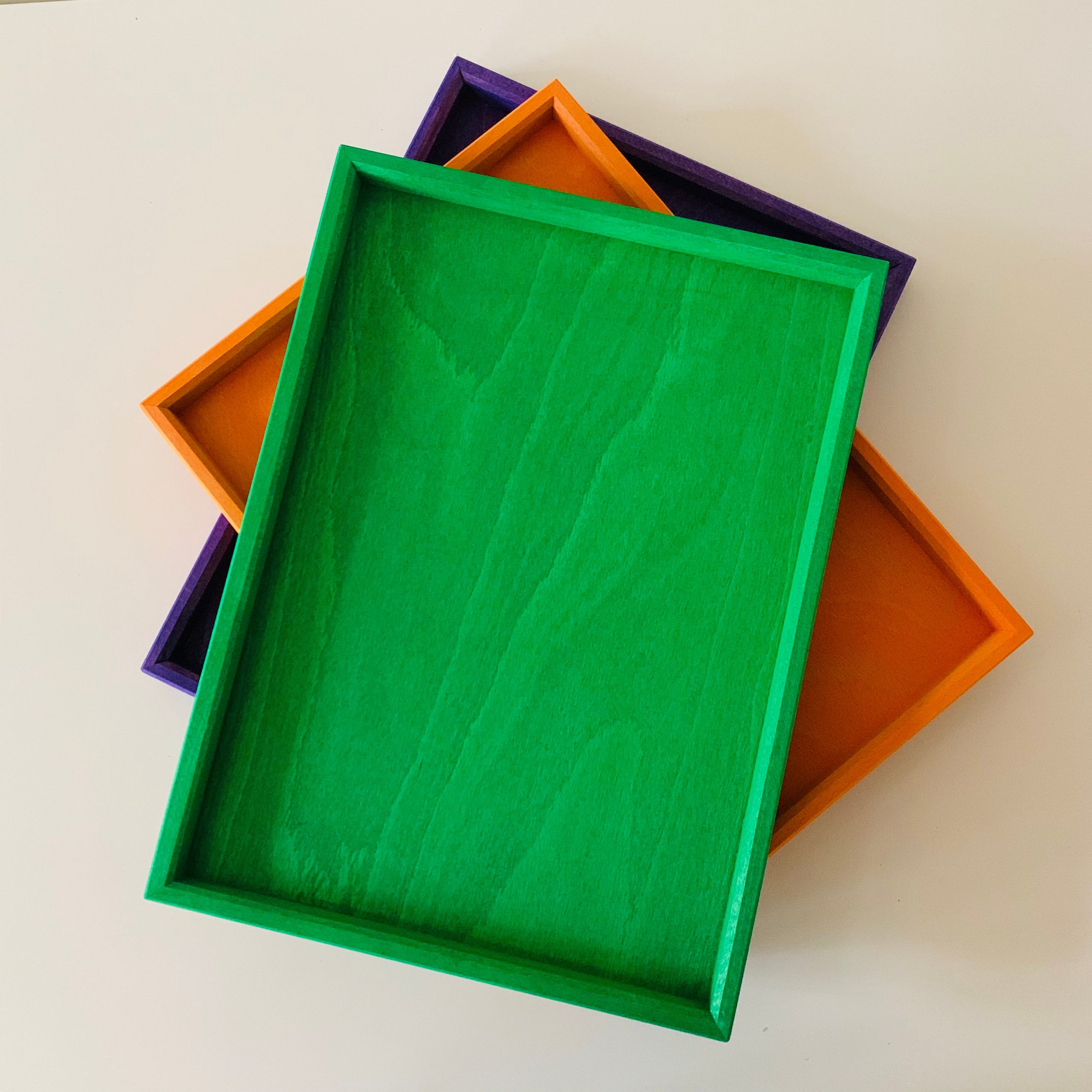 Bauspiel vassoi legno attività 6 pezzi 24x34 cm arcobaleno