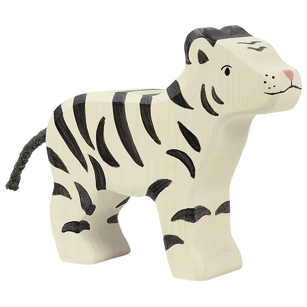 Holztiger Tigre Bianca Piccola figura legno animali foresta