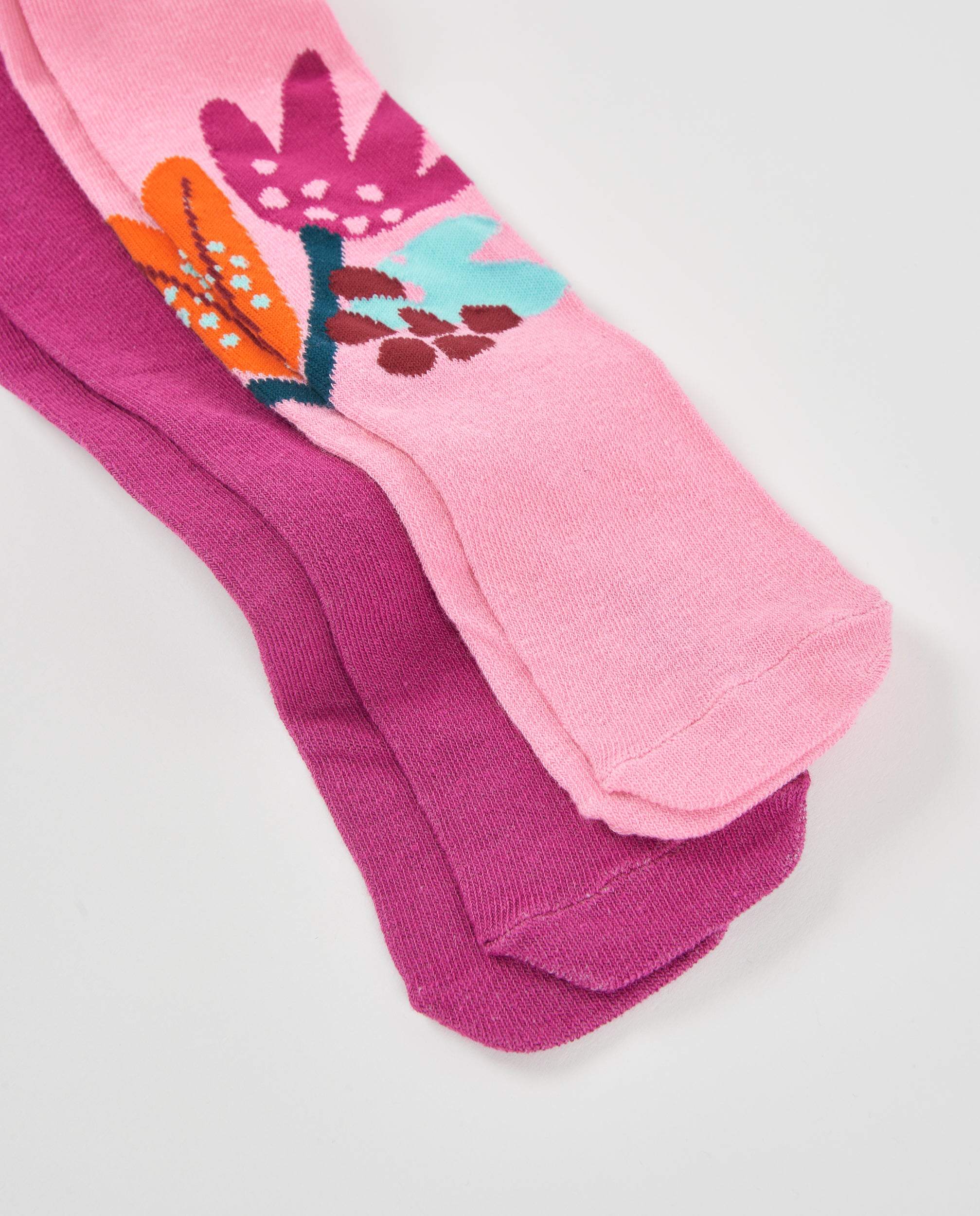 Tuc Tuc collant bambina fiori rosa fucsia cotone 2 paia