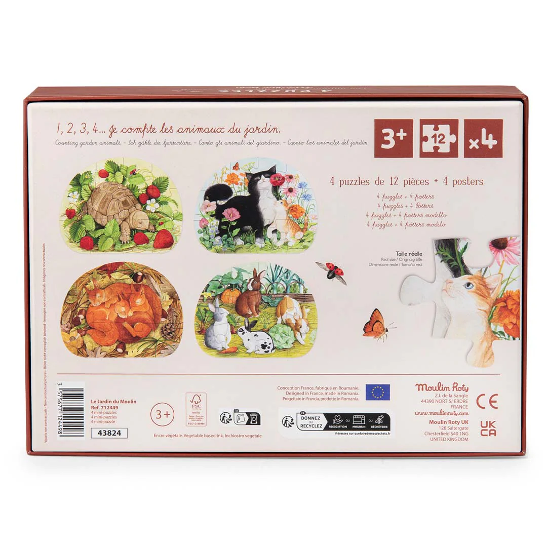Moulin Roty Le Jardin puzzle animali giardino 4 puzzle