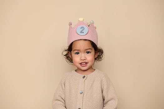 Little Dutch corona compleanno rosa in tessuto con numeri