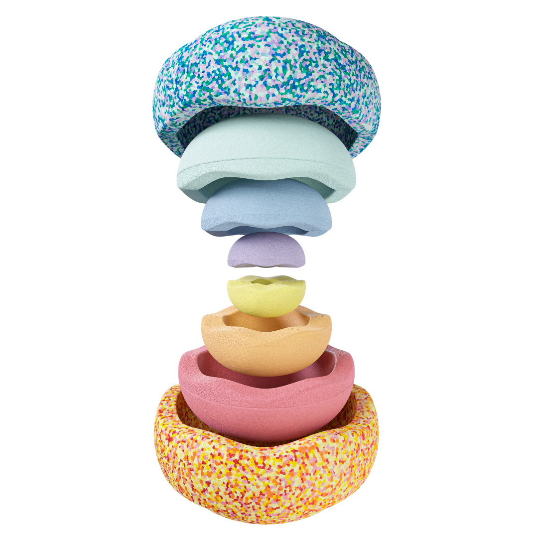 Stapelstein Summer Rainbow Set pastel gioco movimento 8 pezzi