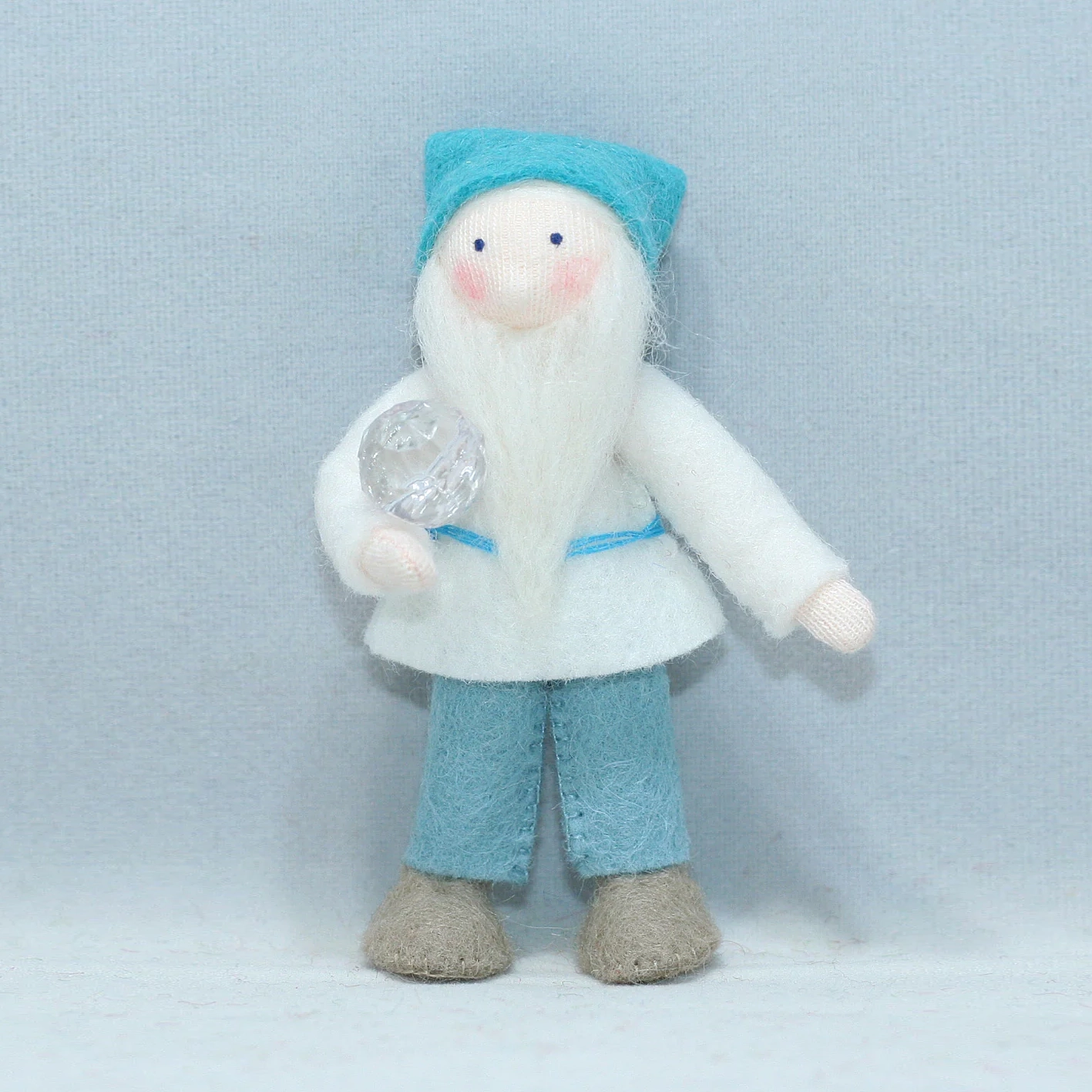 Ambrosius Papà Gnomo cristallo inverno bambola feltro 9 cm