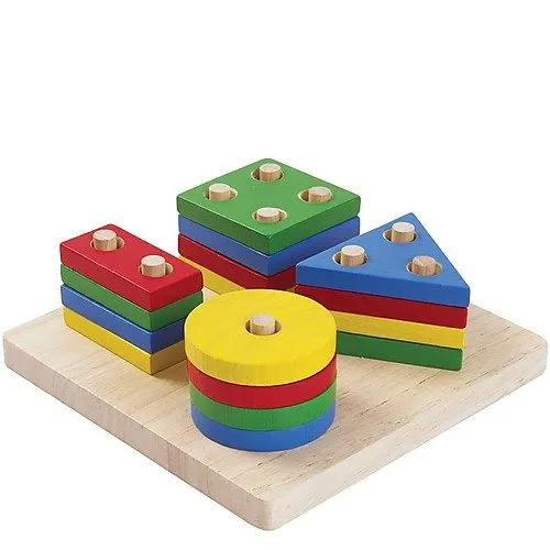 Plan Toys Impilabile forme geometriche legno 4 pezzi