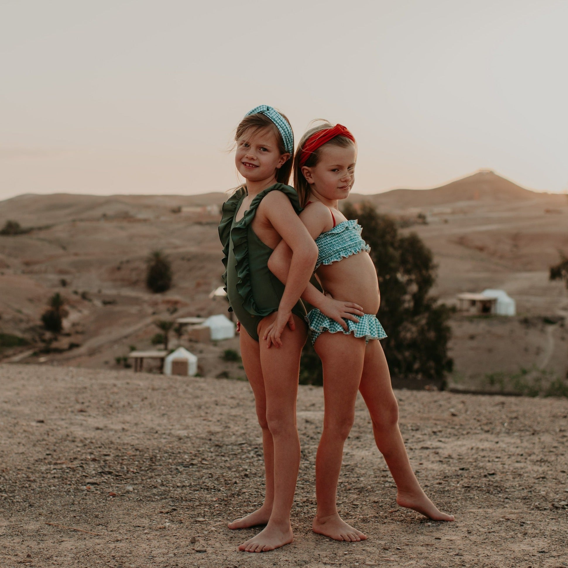 Ella and Rapha Vichy Green bikini bambina 3-4 anni verde UPF50+