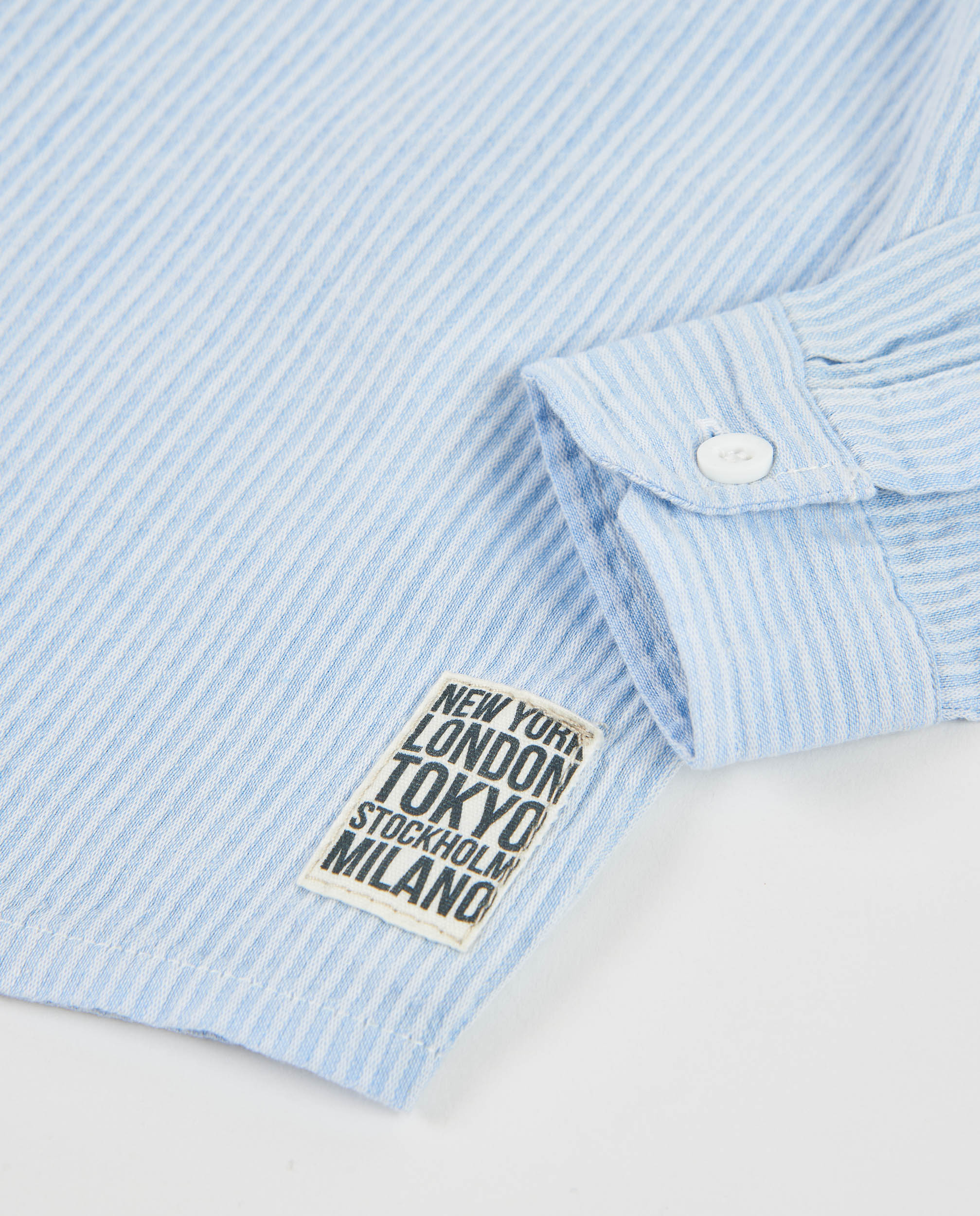 Tuc tuc Camicia bambino cotone righe azzurro celeste