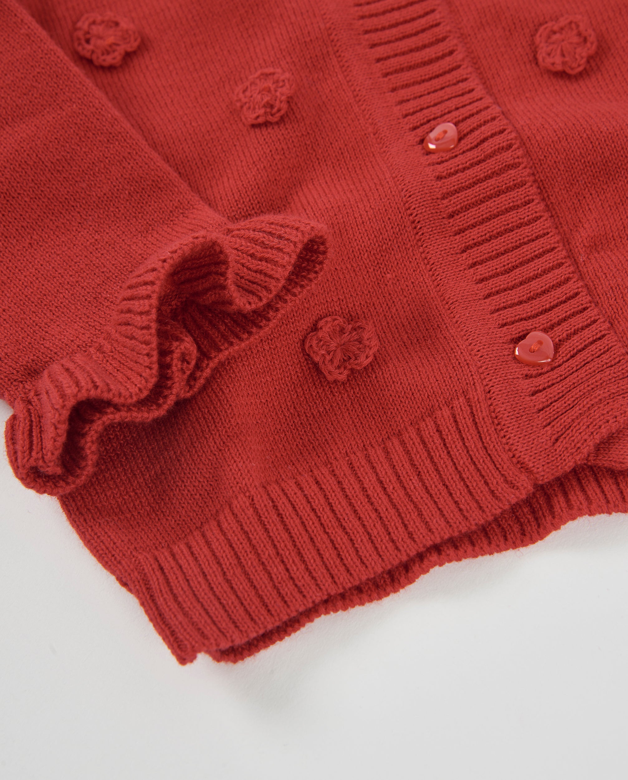 Tuc Tuc Cardigan Neonata Rosso Maglia Fiori