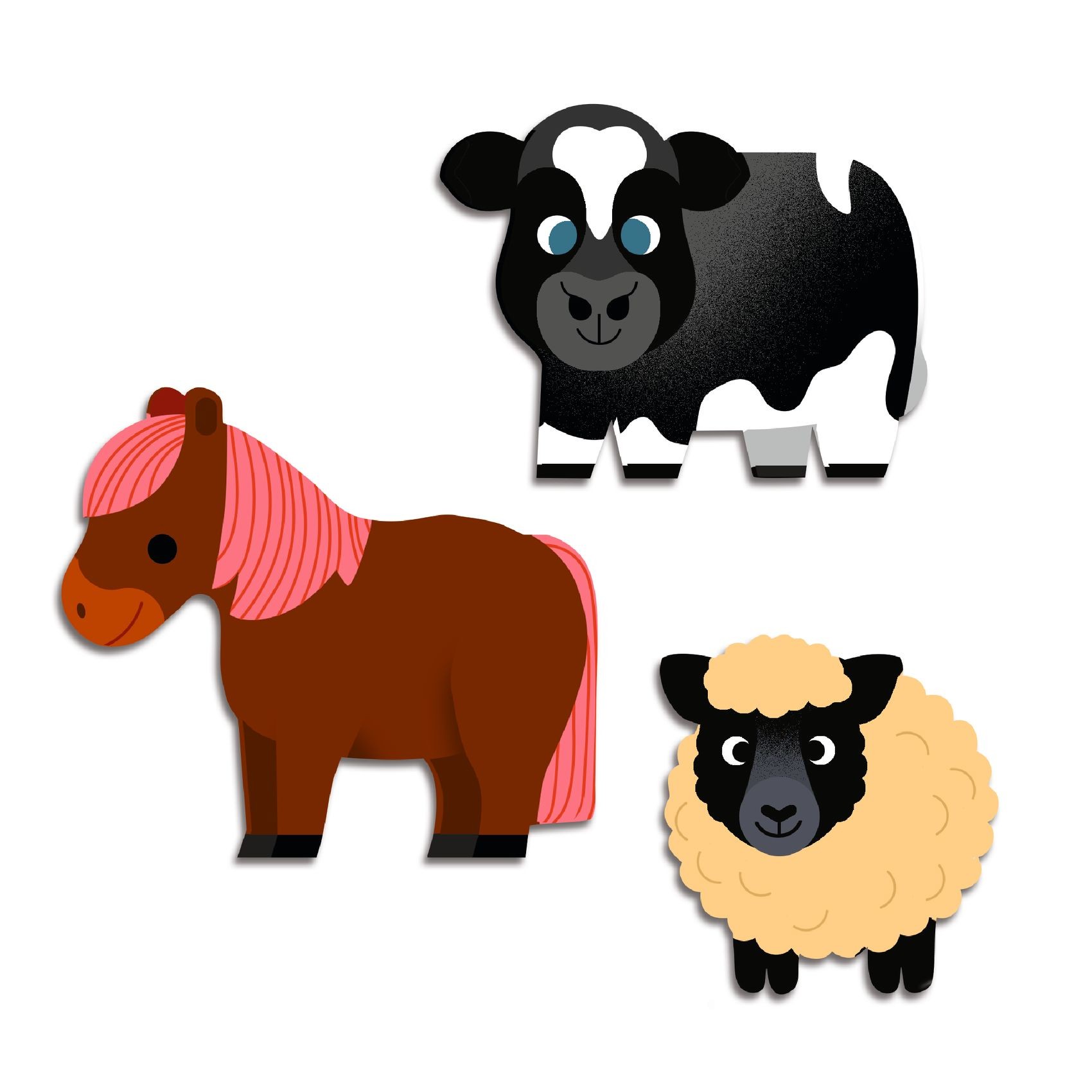 Djeco Big Stickers Fattoria primi adesivi 62 pezzi