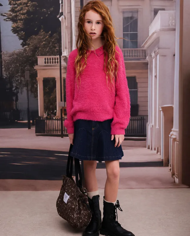 Tuc Tuc gonna jeans bambina blu taglio A