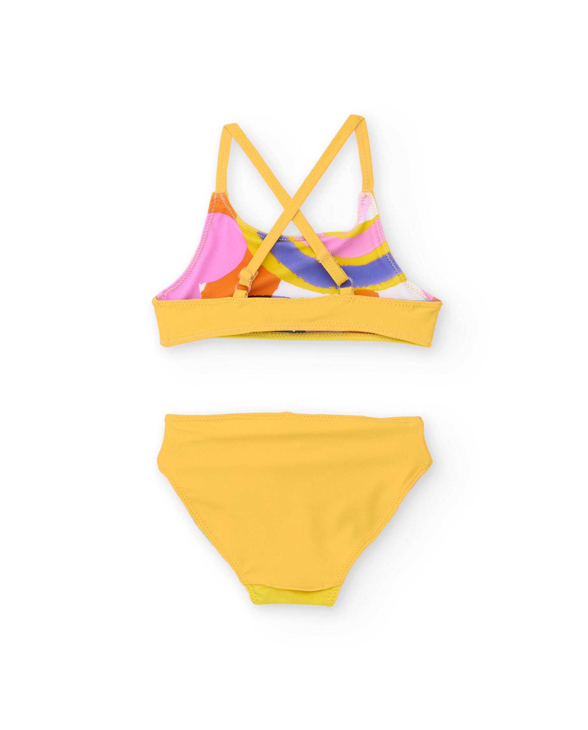 Tuc Tuc bikini bambina giallo due pezzi stampa astratta