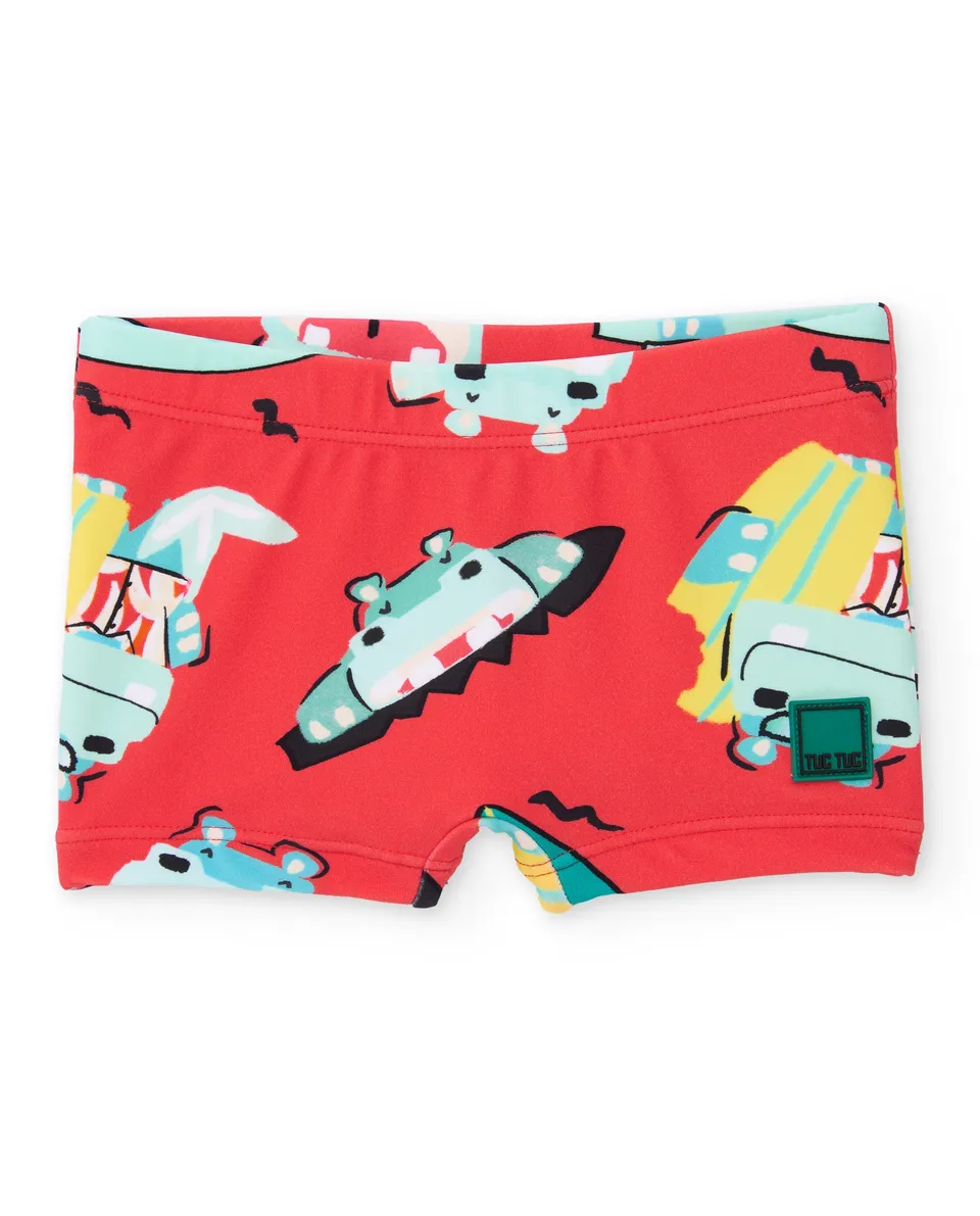 Tuc Tuc boxer mare bimbo rosso stampa estiva