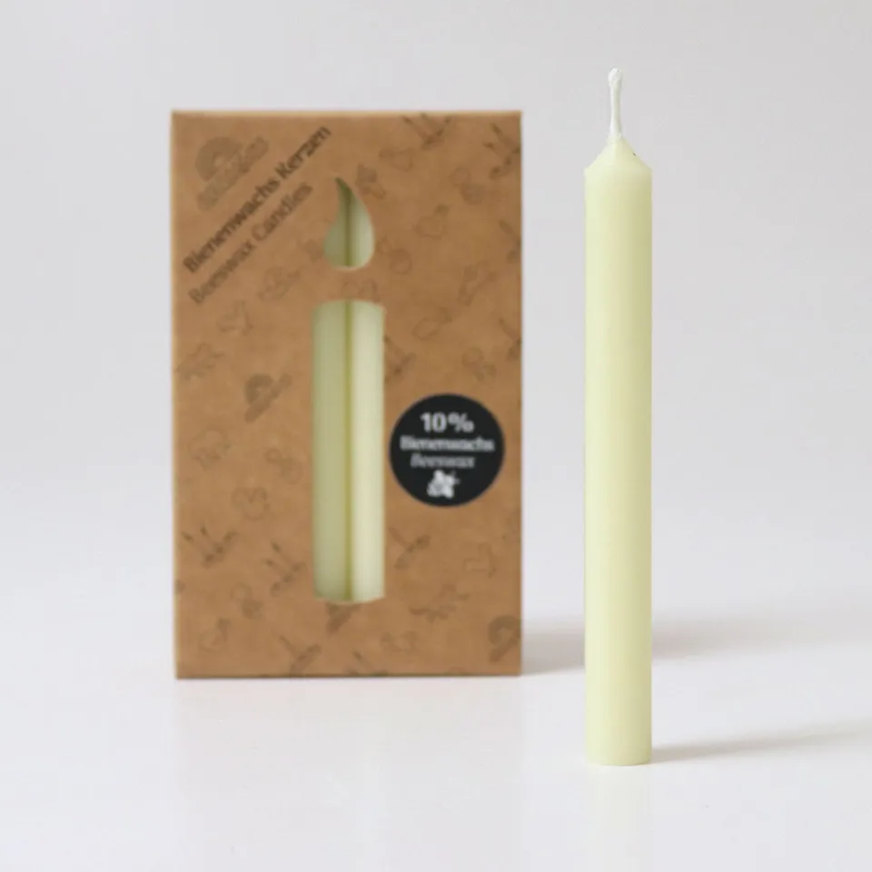 Grimm's set 12 candele crema 10% cera d'api 11 cm