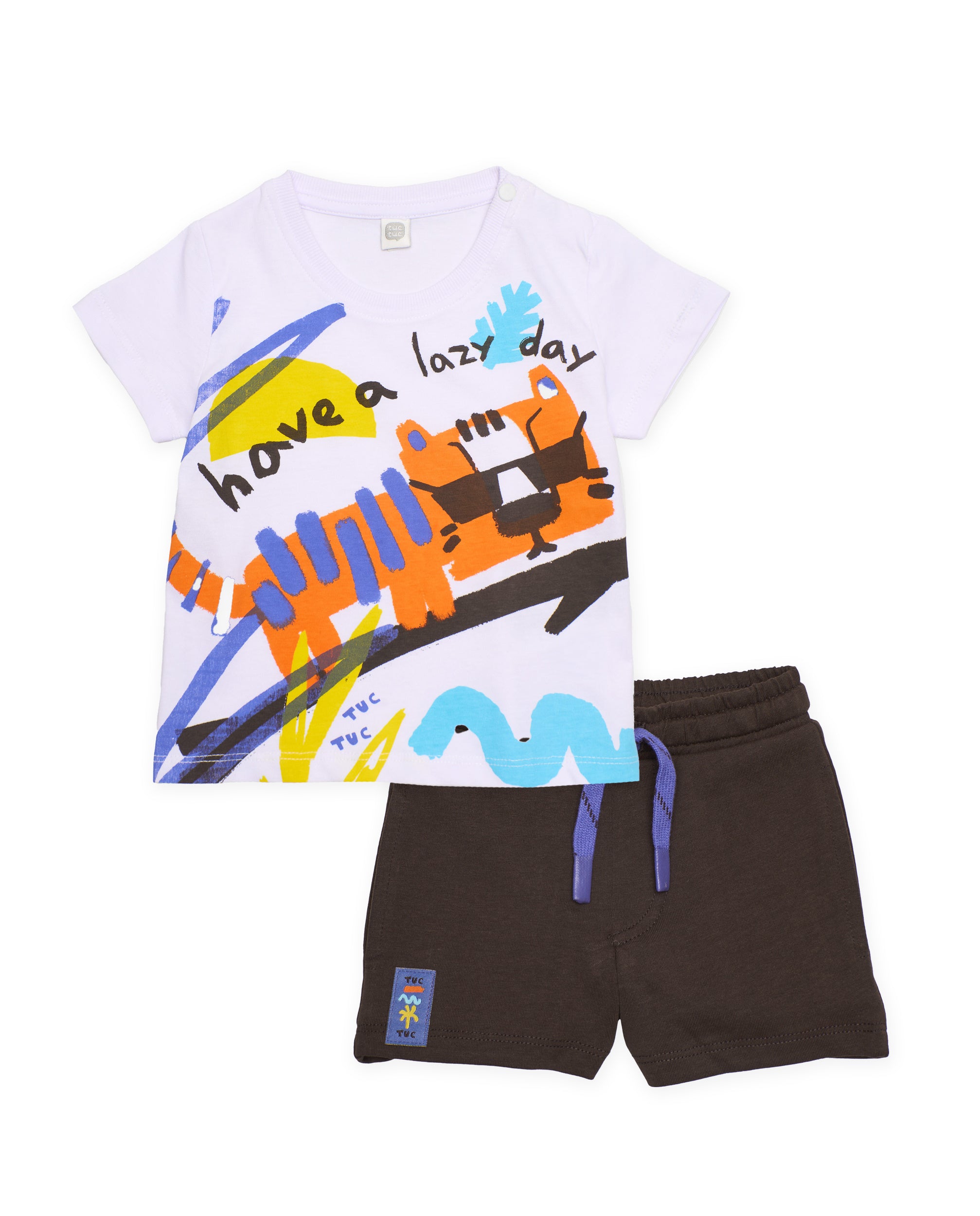 Tuc Tuc completo bambino tigre bianco 2 pezzi