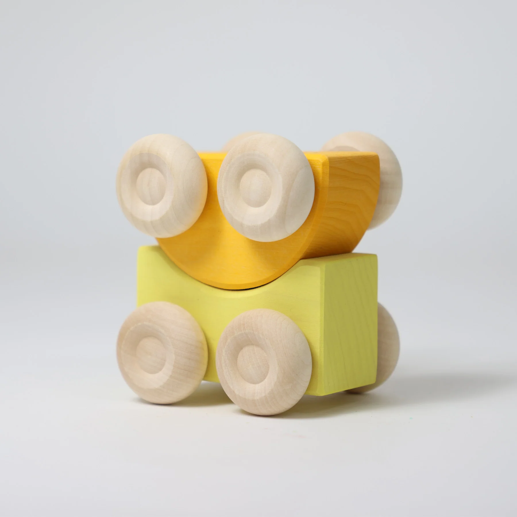 Grimm's Macchinine impilabili set legno giallo 2 pezzi