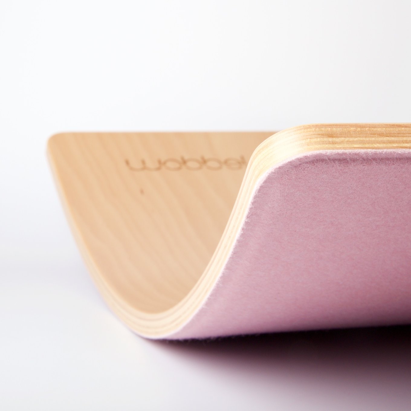Wobbel Pro Balance Board Legno Feltro Rosa 90 cm 200 kg