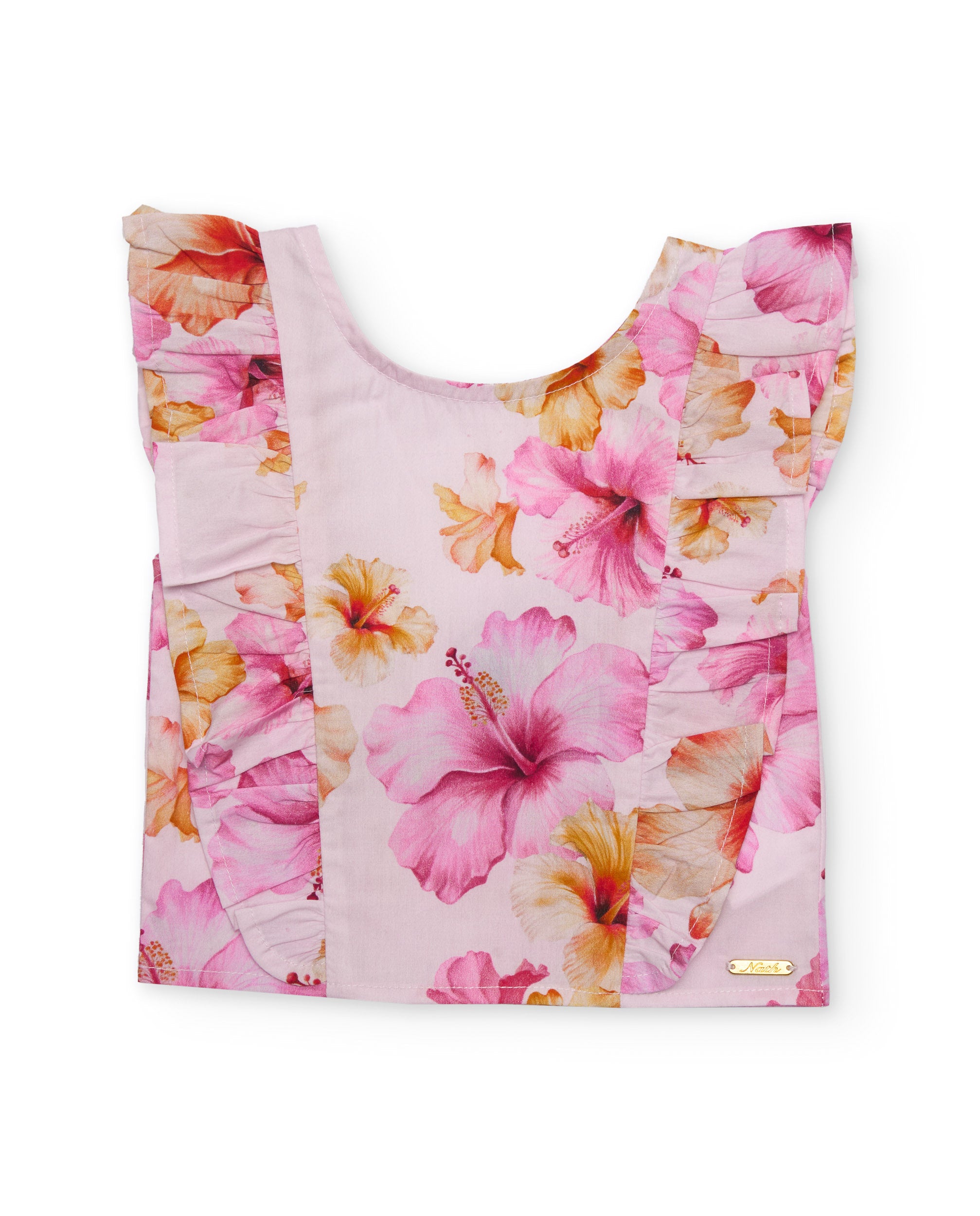 Tuc Tuc Camicia Bambina con Volant Rosa Fiori