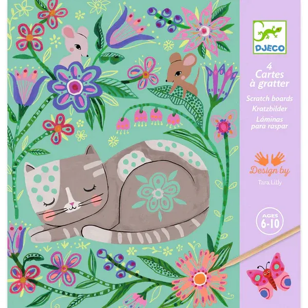 Djeco Encounters carte da grattare dinosauri 4 pz