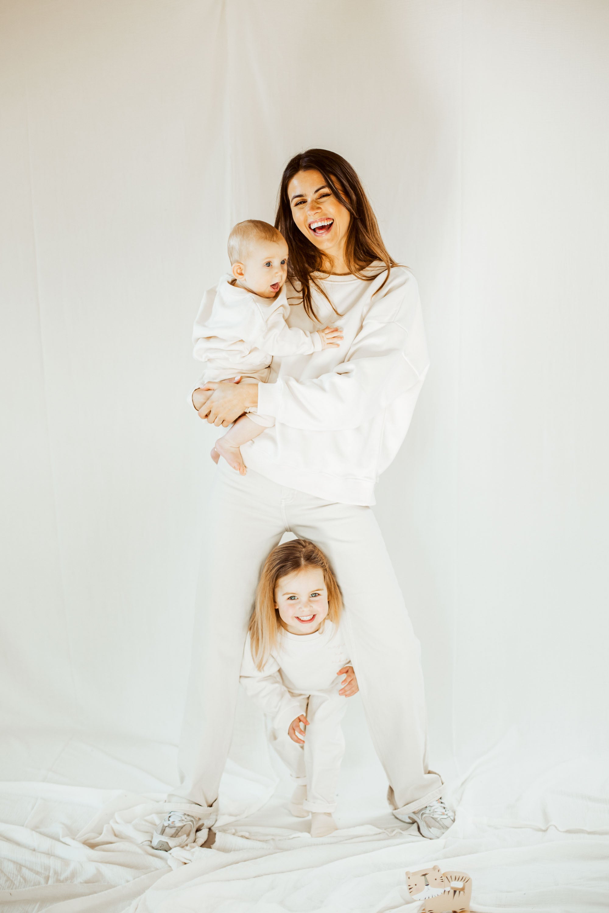 Ella and Rapha Sis felpa bambina avorio cotone