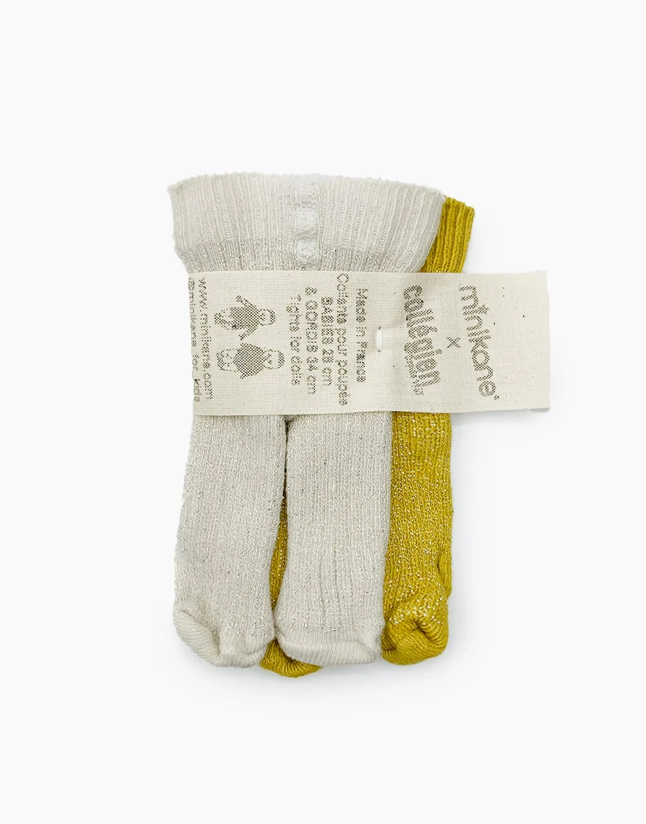 Paola Reina set 2 collant bambola 34 cm kiwi oro cotone