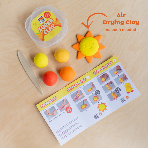 Tiger Tribe Super Clay Yellow pasta modellabile 4 colori