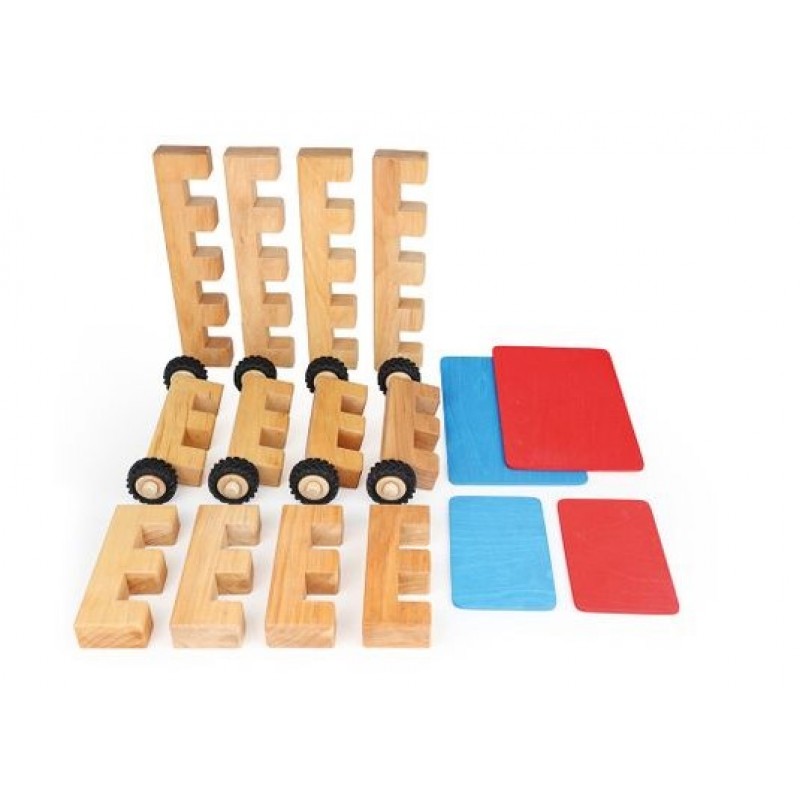 Bauspiel Veicoli set costruzioni in legno 16 pezzi