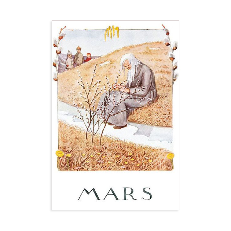 Elsa Beskow Marzo cartolina mese 10,5x15 cm