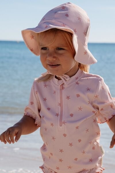 Little Dutch Cappello Sole Bimba Rosa Conchiglie Protezione Nuca