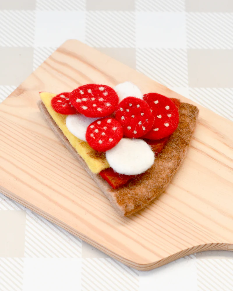 Tara Treasures Pizza Pepperoni gioco feltro fatto a mano
