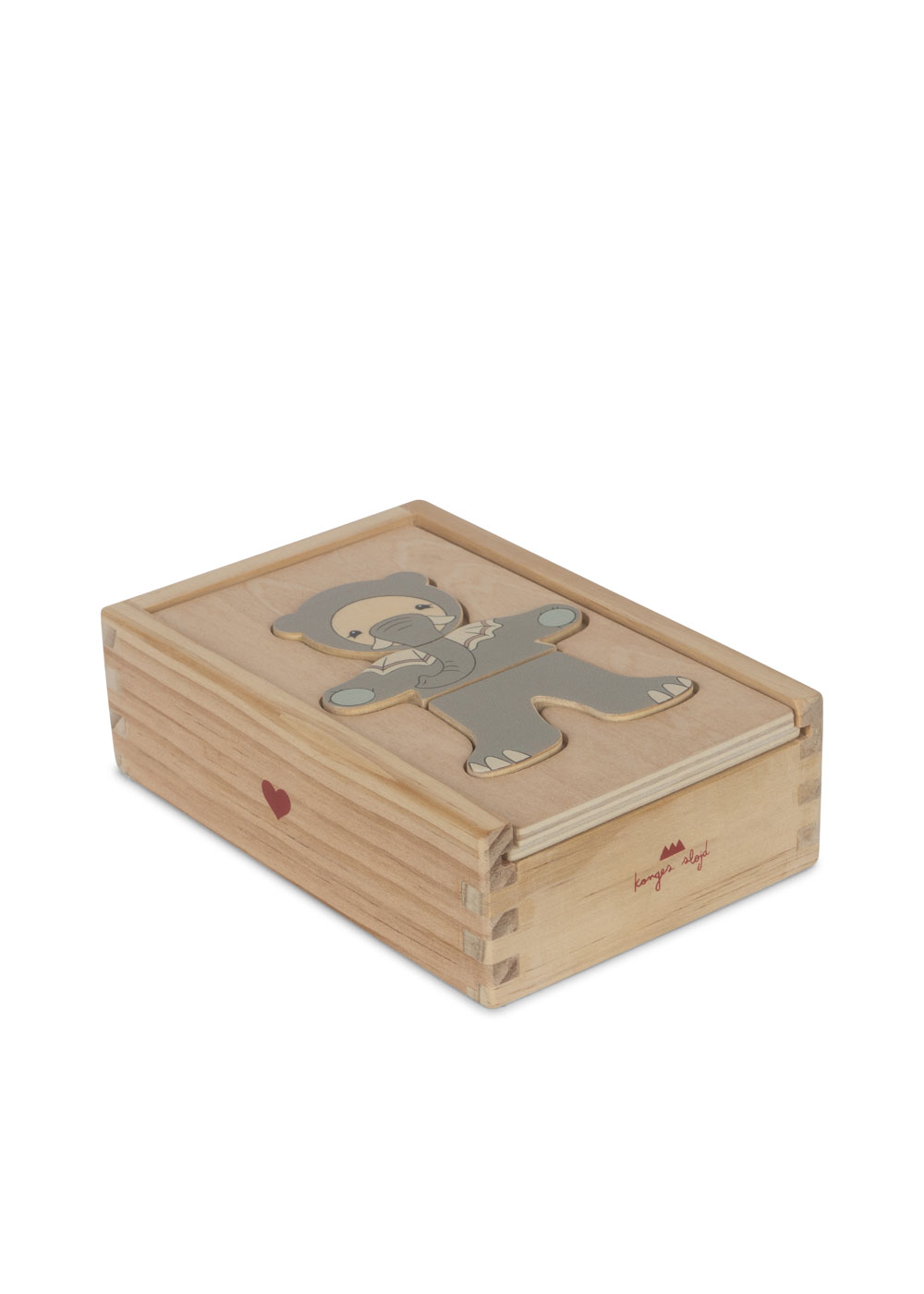 Konges Slojd Teddy Animals puzzle legno 12 pezzi mix and match