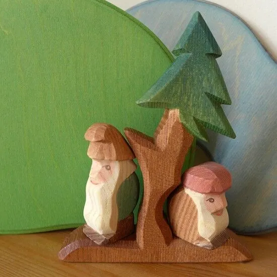 Ostheimer Tannenzwerge figure legno 3 pezzi