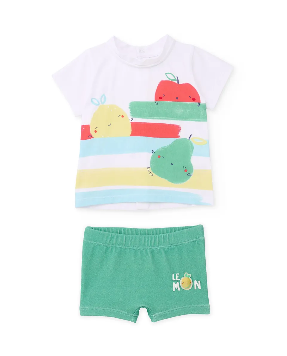 Tuc Tuc costume neonato bianco frutta maglietta boxer