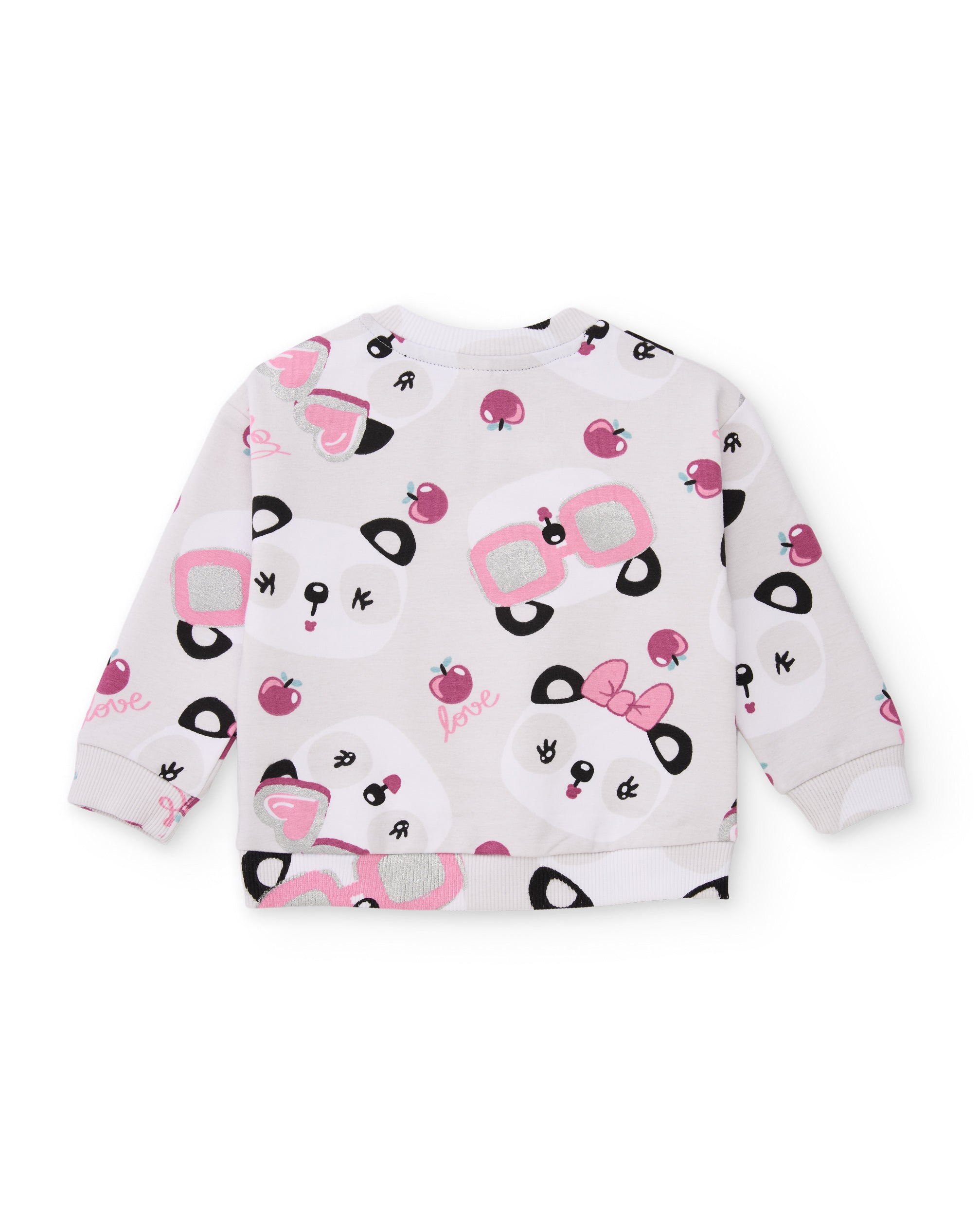 Tuc Tuc completo bambina felpa panda e leggings ecrù nero