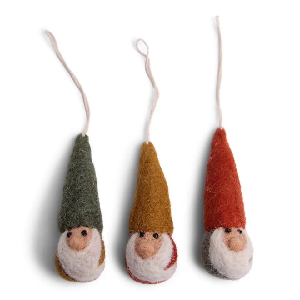 Gry & Sif Gnomi Autunno Pendenti Feltro Set 3 pz