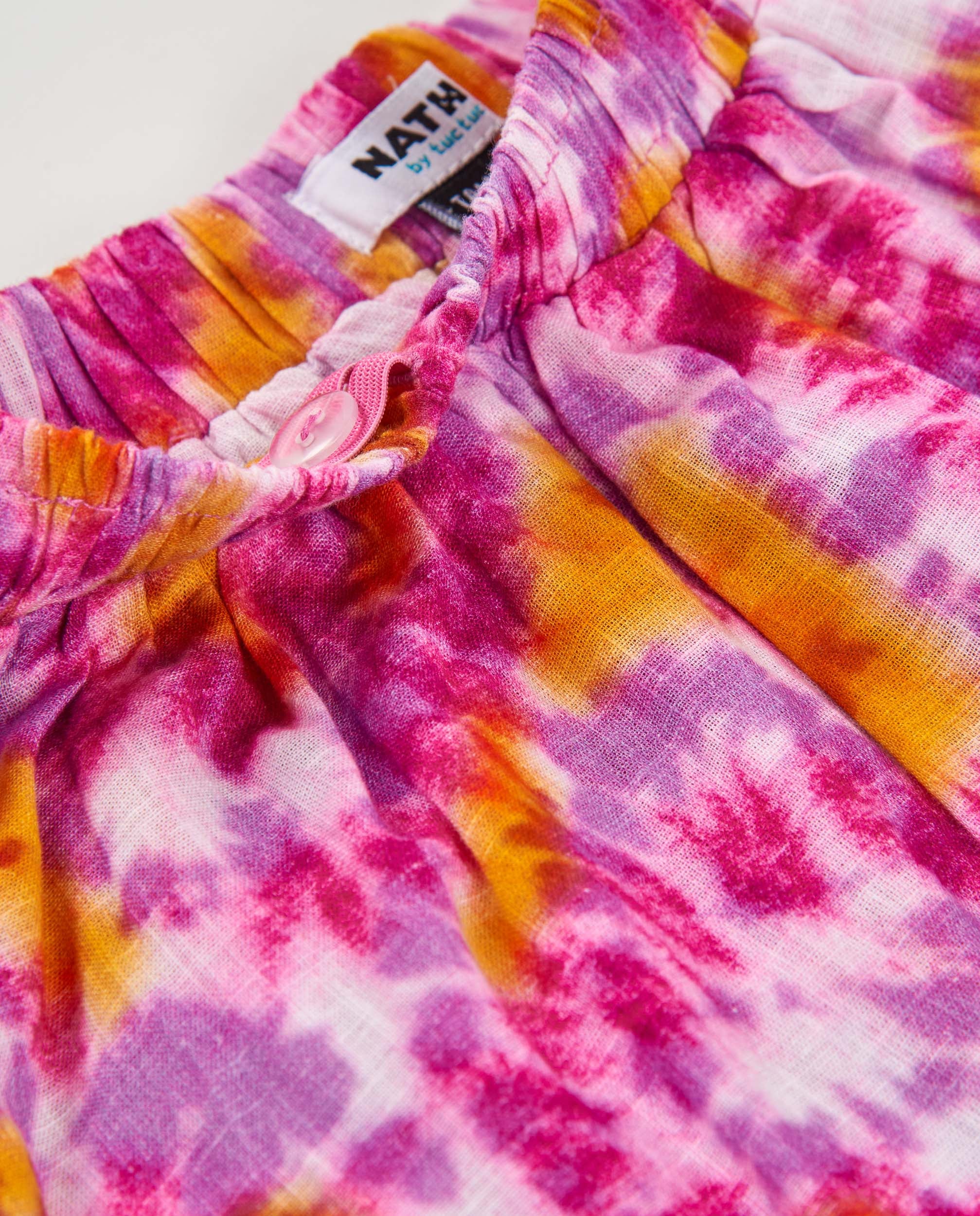Tuc Tuc gonna bambina tie dye fucsia balze