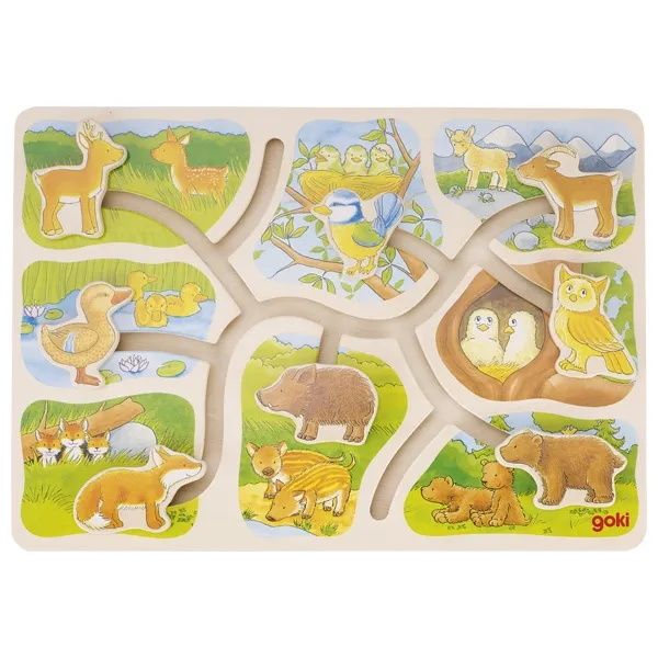 Goki Trova il Cucciolo puzzle legno 21x30 cm