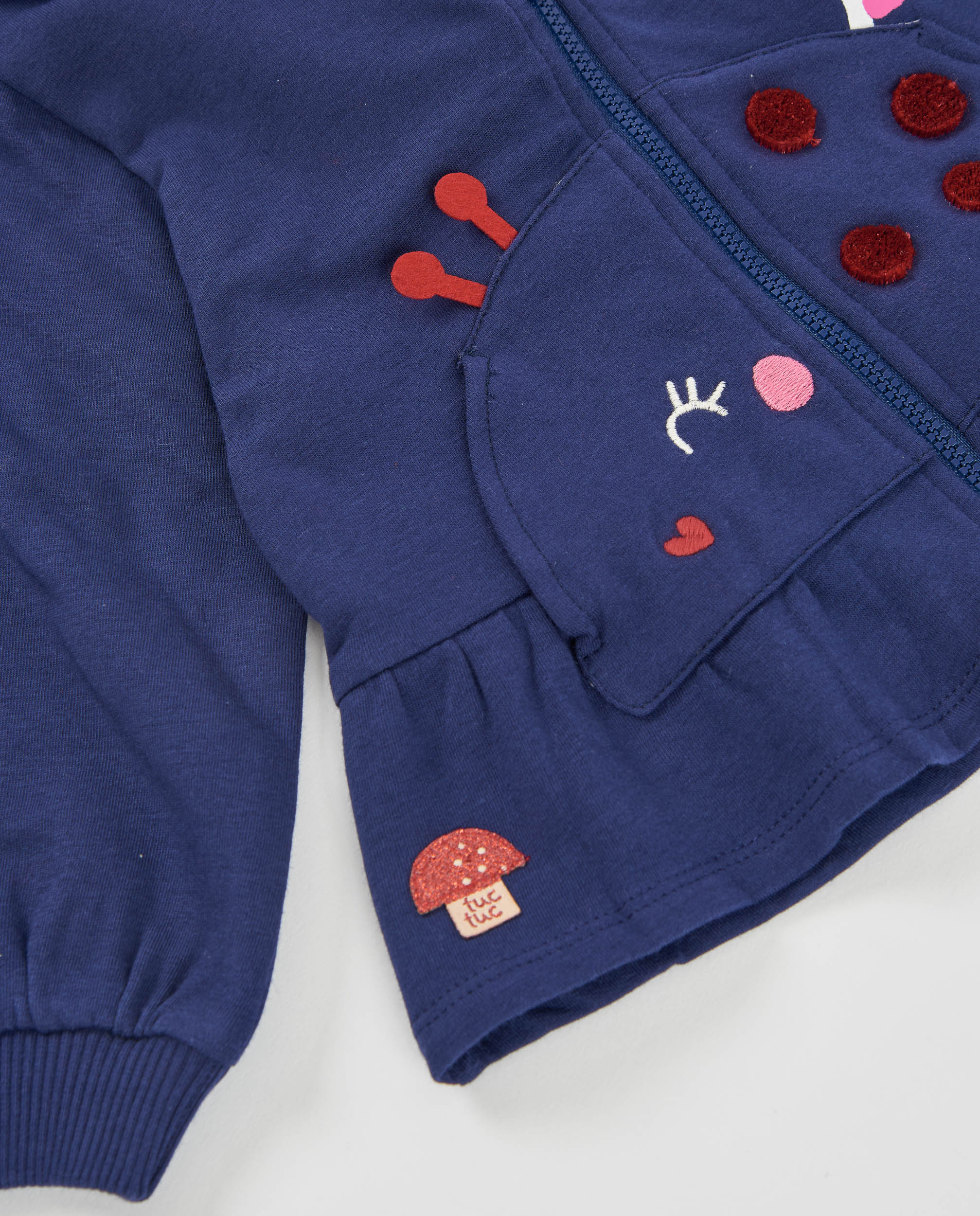 Tuc Tuc felpa bambina blu zip cappuccio pile
