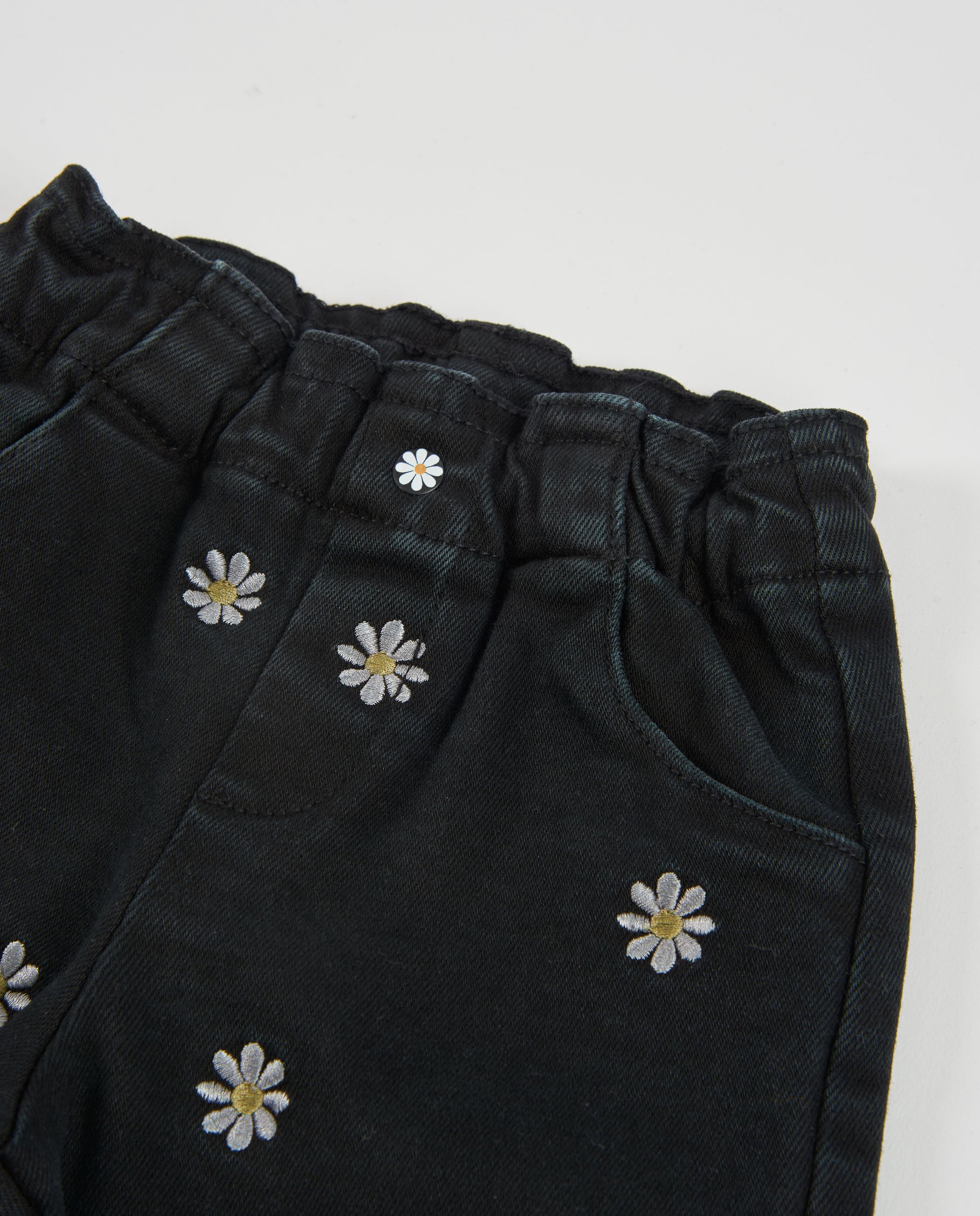 Tuc Tuc pantaloni neri bambina ricamo fiori
