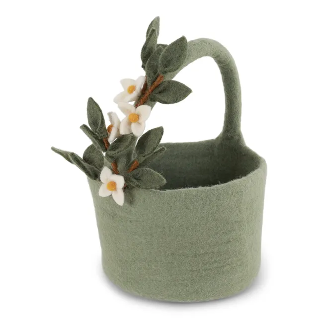 Gry & Sif Ghirlanda di Fiori cestino feltro lana