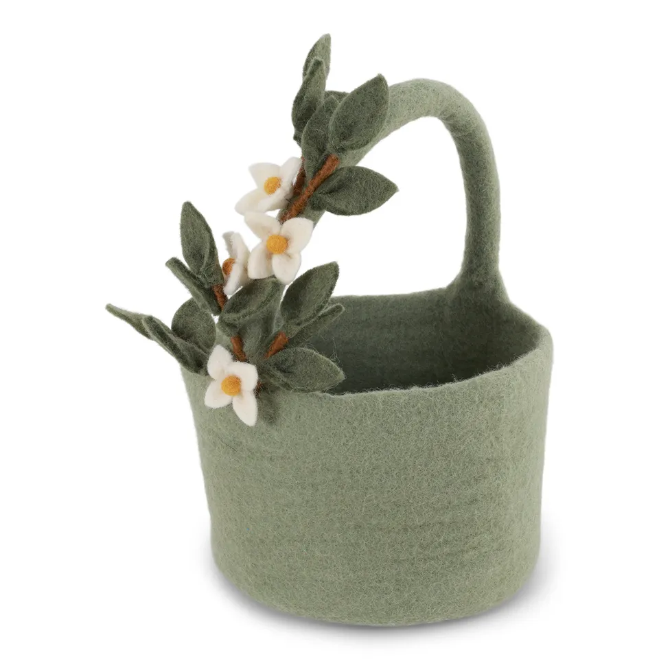 Gry & Sif Ghirlanda di Fiori cestino feltro lana