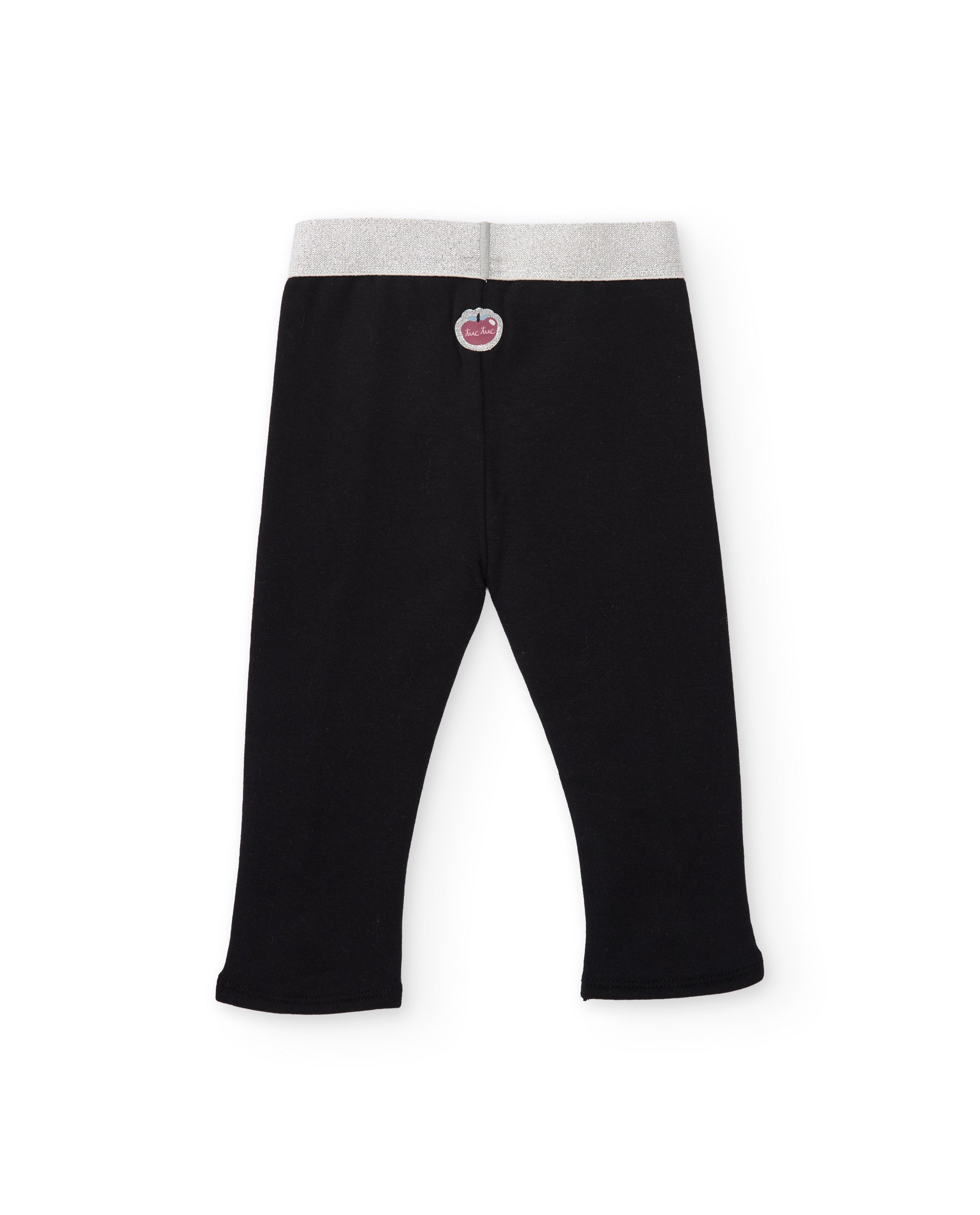 Tuc Tuc leggings bambina neri fiocco pile elastico