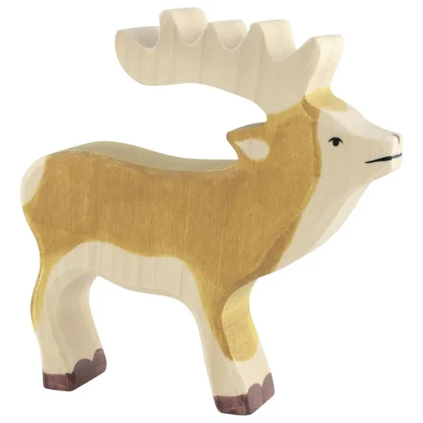 Holztiger Papà Cervo Figura in Legno 12 cm