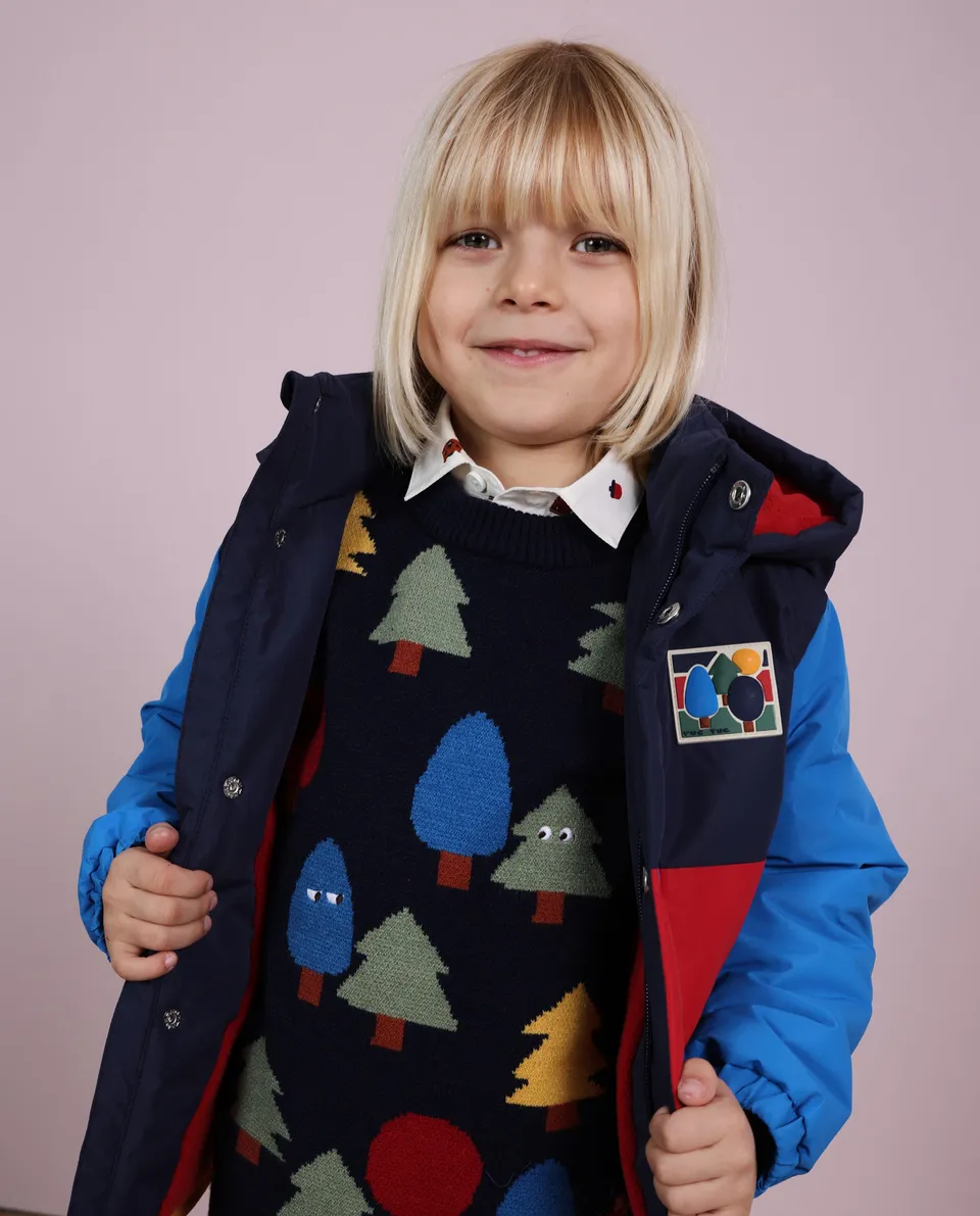 Tuc Tuc Good Wood maglione bimbo blu stampa alberi