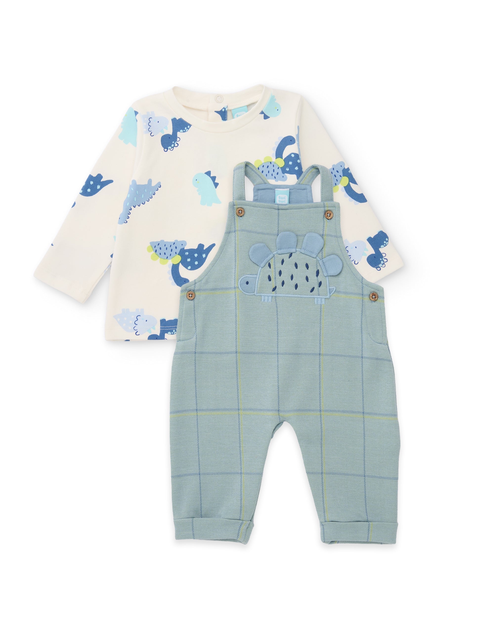 Tuc Tuc completo neonato azzurro t-shirt e salopette