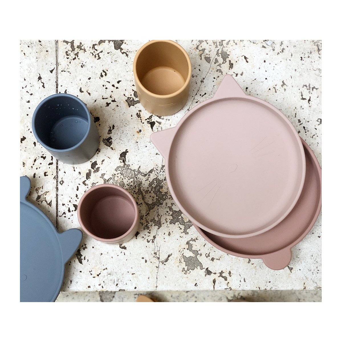 Liewood Olivia piatti silicone 2 pezzi rose mix